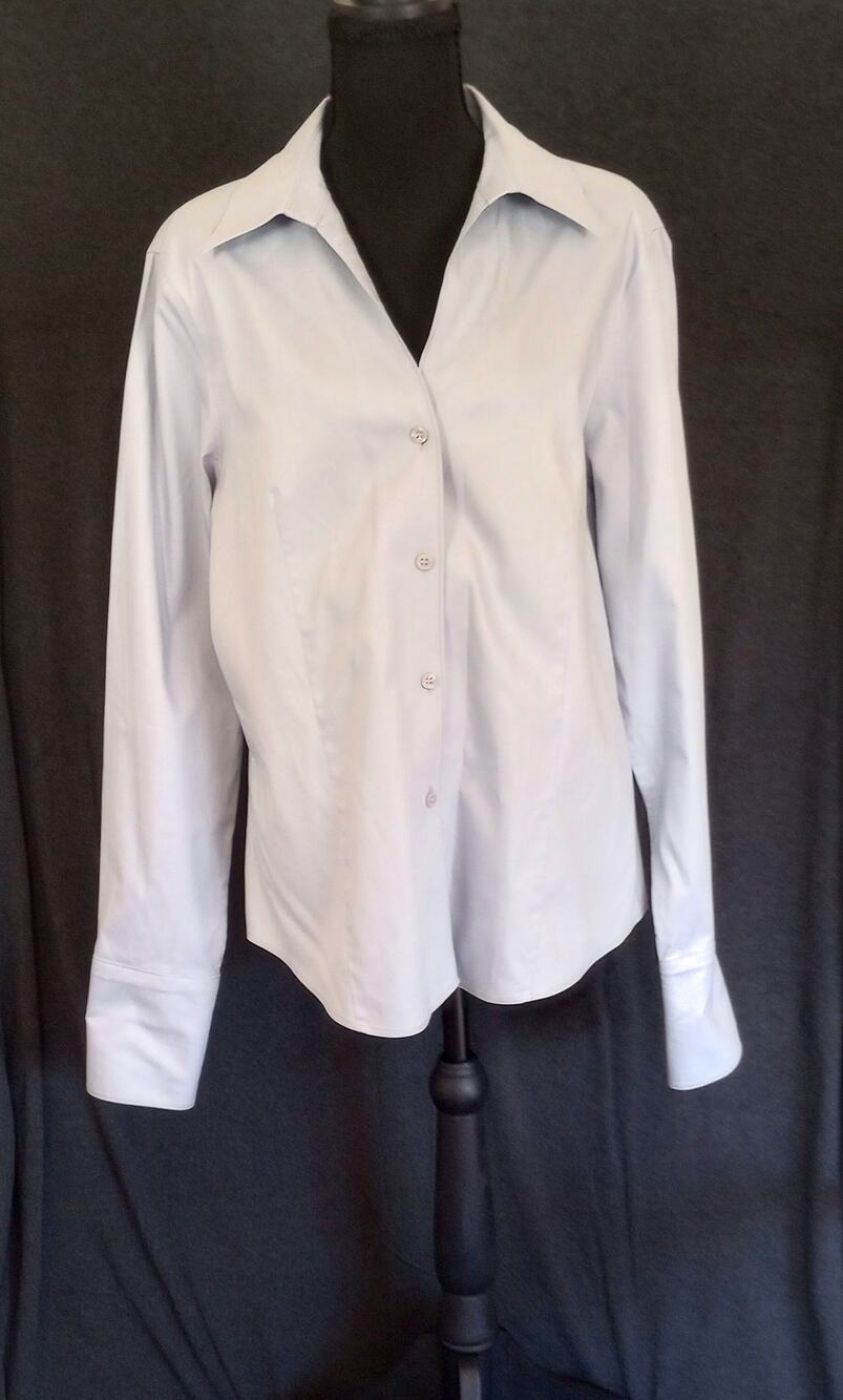 Jones New York Women’s Button‑Up Shirt Size 14 Light Blue 100% Cotton